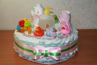 торт +из памперсов пошагово