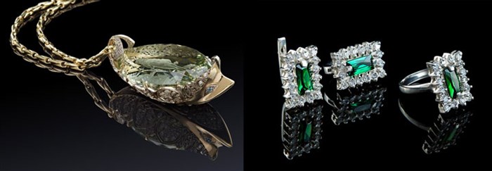 кулон на цепочке и перстни